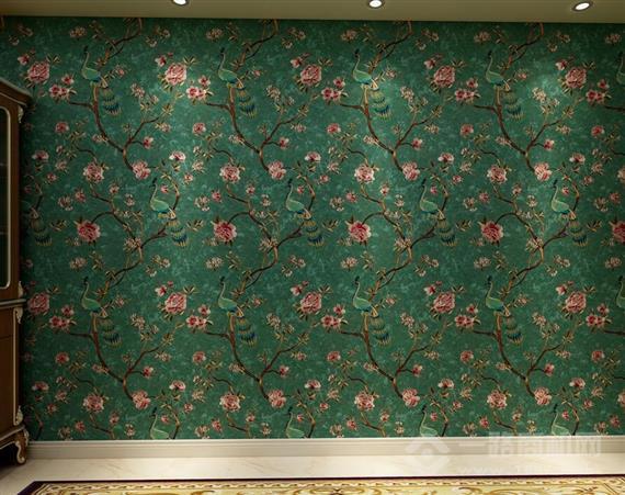 绿天然无缝壁布