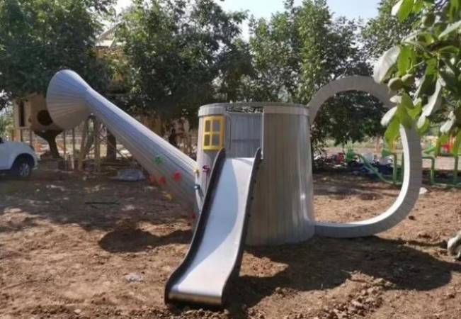 户外不锈钢滑梯